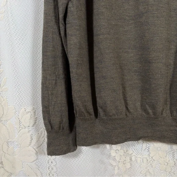 Nordstrom Extrafine Merino Wool Polo Sweater Brown Quiet Luxury Size Large - Picture 7 of 8
